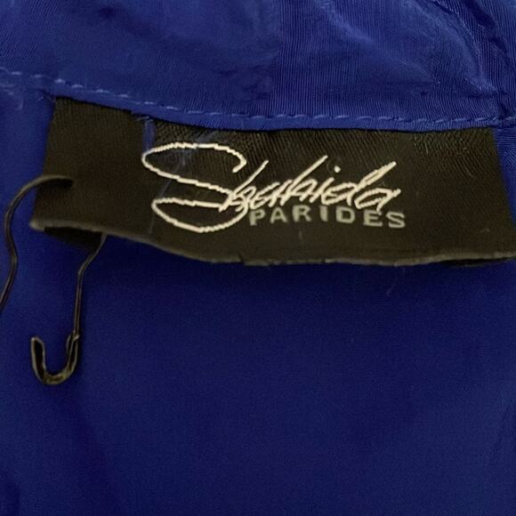 Shahida Parides Blue Sleeveless Silk Maxi Dress Size Small - Picture 4 of 6